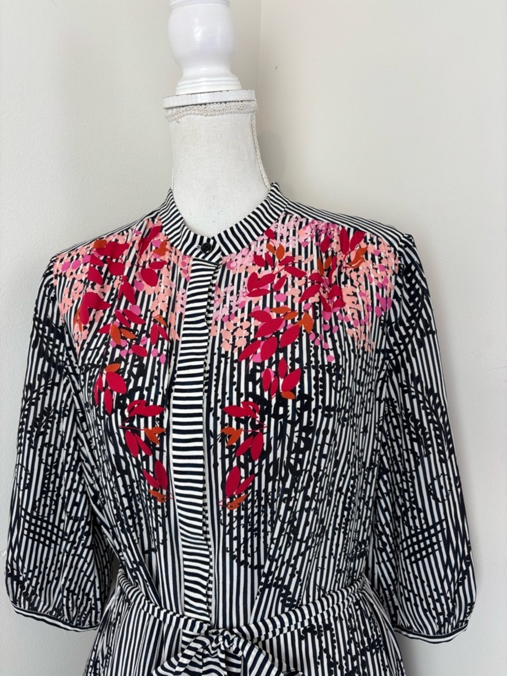 Saloni Tyra Silk Black and White Dress In Size 10 NWT - Picture 9 of 10